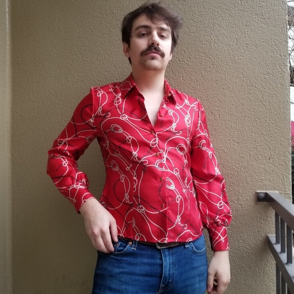 Vintage Silk Button-Up Shirt by Jones & Co. - Picture 2 of 4